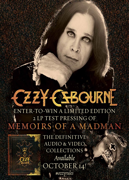 Win an Ozzy Osbourne "Memoirs Of A Madman" LP test pressing
