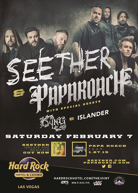 Win tickets to SEETHER & PAPA ROACH live at The Joint at Hard Rock Hotel & Casino Las Vegas