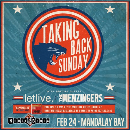 Win tickets to TAKING BACK SUNDAY live at House Of Blues Las Vegas