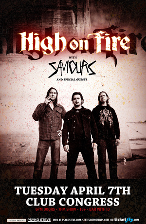 Win tickets to HIGH ON FIRE live at Club Congress