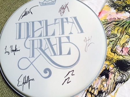 Win a signed DELTA RAE drumhead, CD & T-Shirt