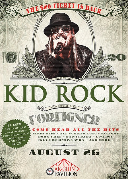 Win tickets to KID ROCK with FOREIGNER live at Ak-Chin Pavillion