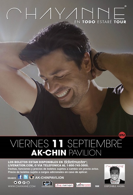 Win tickets to CHAYANNE live at Ak-Chin Pavillion