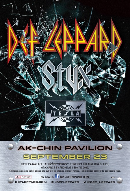 Win tickets to DEF LEPPARD with STYX & TESLA live at Ak-Chin Pavillion