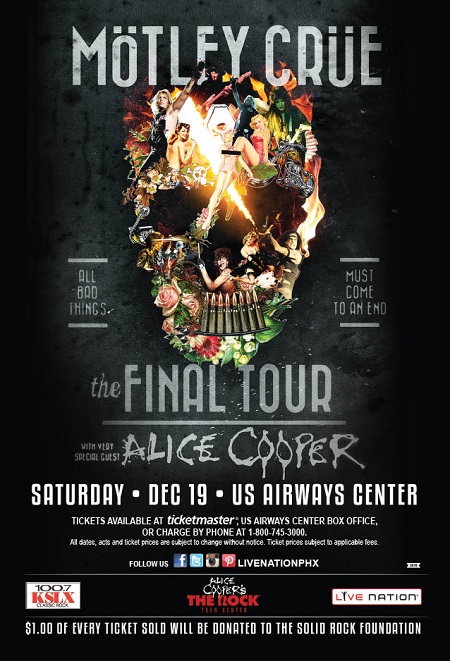 Win tickets to MOTLEY CRUE with ALICE COOPER live at US Airway Center