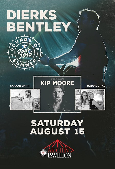 Win tickets to DIERKS BENTLEY with KIP MOORE live at Ak-Chin Pavillion