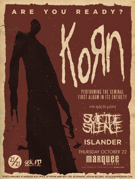 Win tickets to KORN live at Marquee Theatre