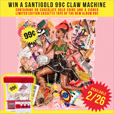 Win a SANTIGOLD 99¢ Claw Machine! Includes signed cassette!