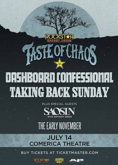 Win tickets to TASTE OF CHAOS with DASHBOARD CONFESSIONAL & TAKING BACK SUNDAY