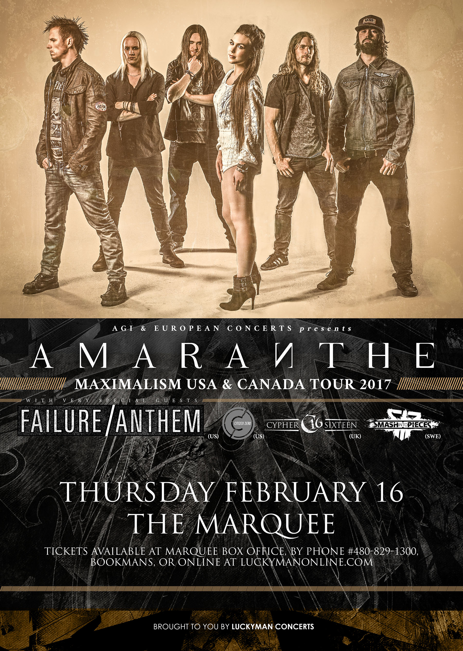 Win tickets to AMARANTHE live at Marquee Theatre