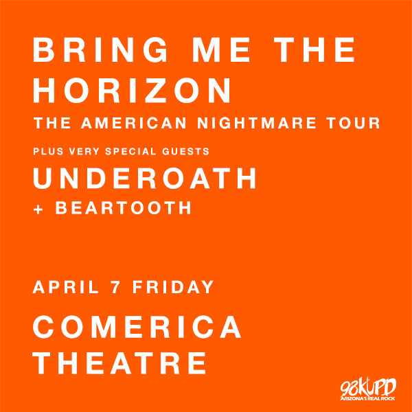 Win tickets to BRING ME THE HORIZON with UNDEROATH & BEARTOOTH live at Comerica Theatre