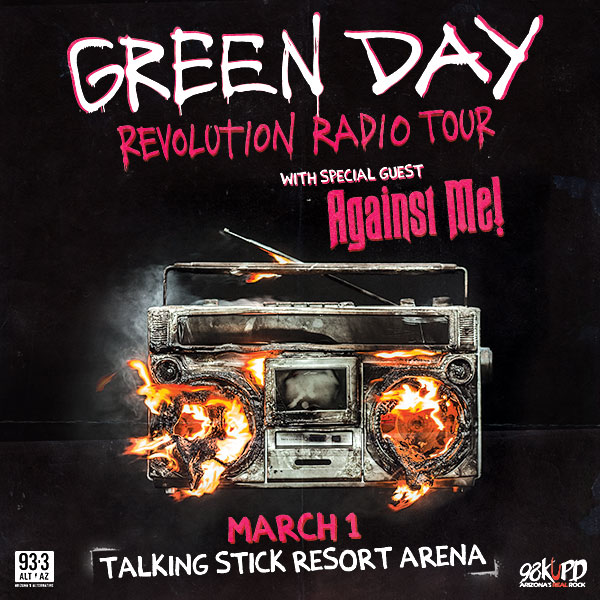 Win tickets to GREEN DAY with AGAINST ME! live at Talking Stick Resort Arena