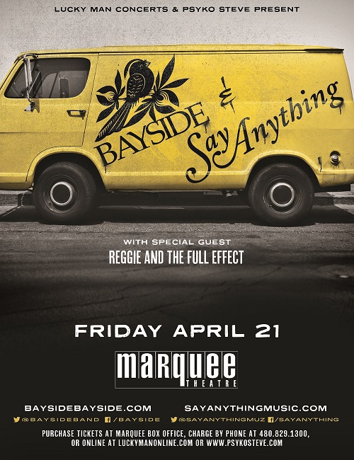 Win tickets to SAY ANYTHING & BAYSIDE at Marquee Theatre