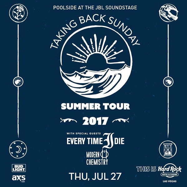Win tickets to TAKING BACK SUNDAY live poolside at Hard Rock Las Vegas