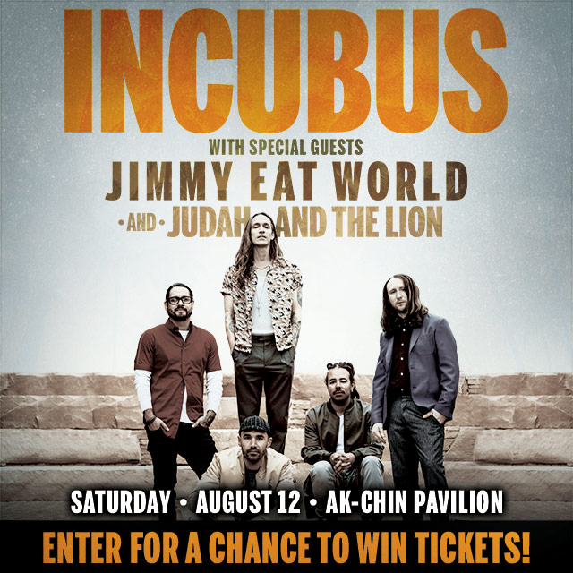 Win tickets to INCUBUS with JIMMY EAT WORLD live Ak-Chin Pavilion