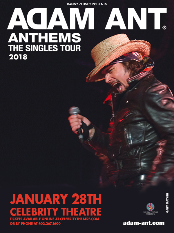 Win tickets to ADAM ANT live at Celebrity Theatre
