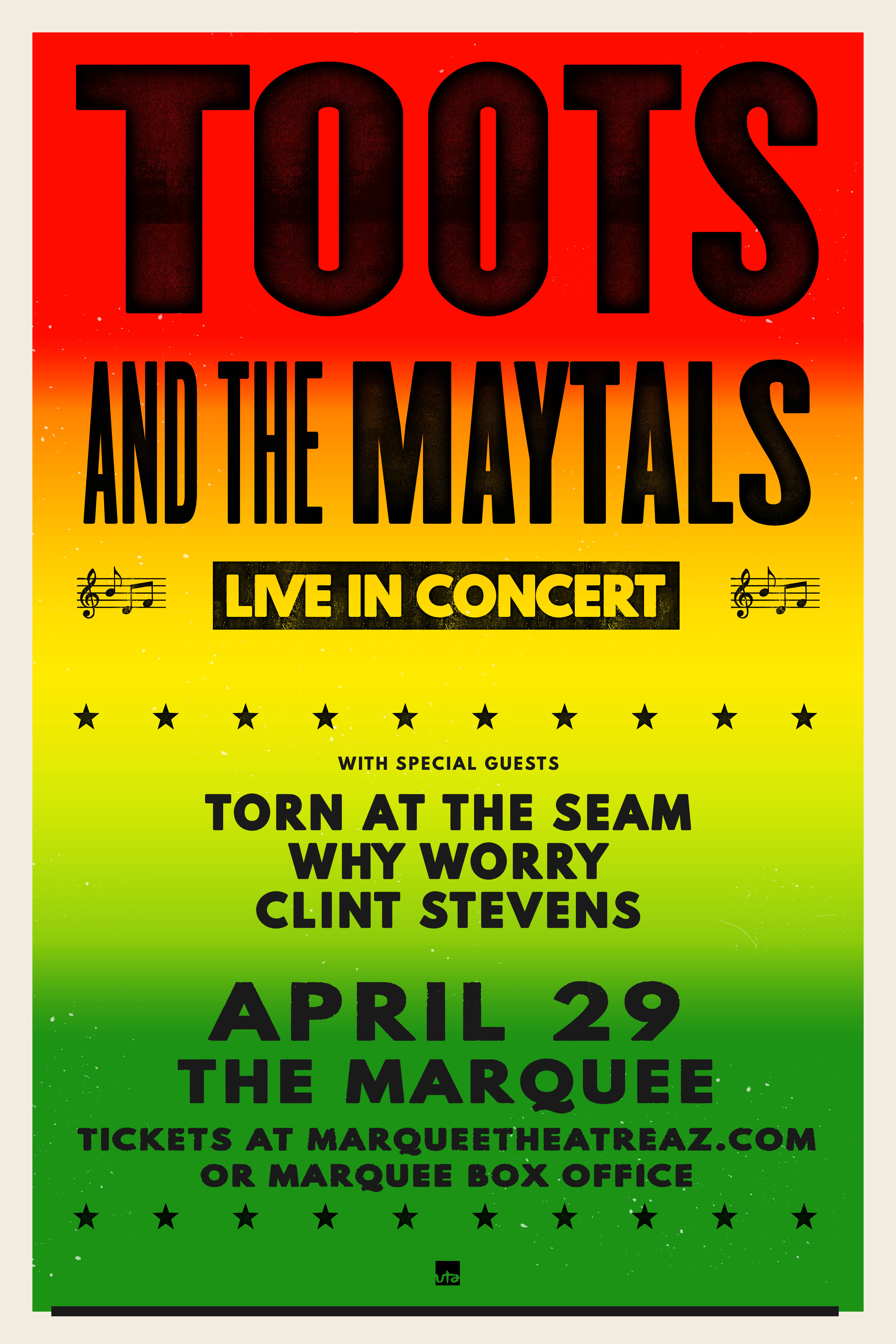 Win tickets to TOOTS & THE MAYTALS live at Marquee Theatre