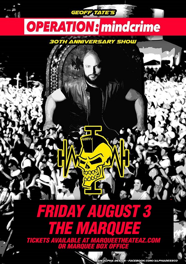Win tickets to GEOFF TATE'S OPERATION MINDCRIME live at Marquee Theatre