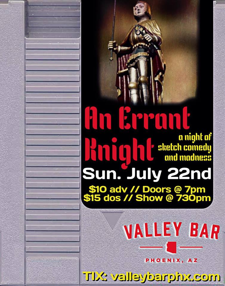 Win tickets to AN ERRANT KNIGHT: An Evening of Sketch Comedy and Madness
